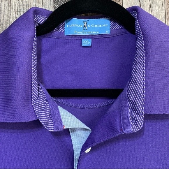 Fairway & Greene Performance- Purple Cotton Blend Golf Polo Shirt- Sz. XXL - Picture 4 of 7